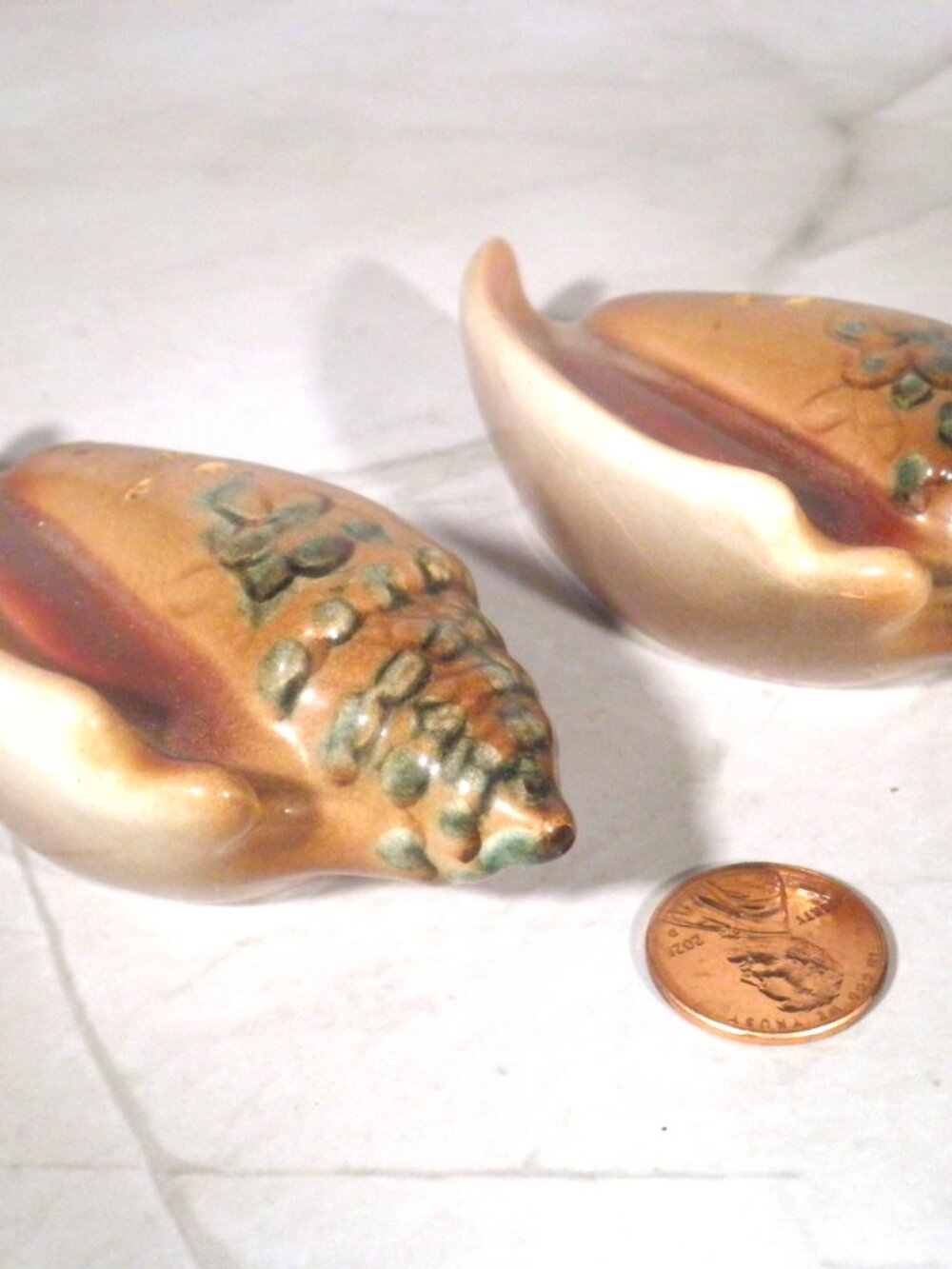 Vintage Mid-century PY Napco Conch Seashell Salt and Pepper Shakers